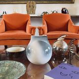 Mid-century Modern spherical gres vase, Franco Bucci Italy ca. 1970