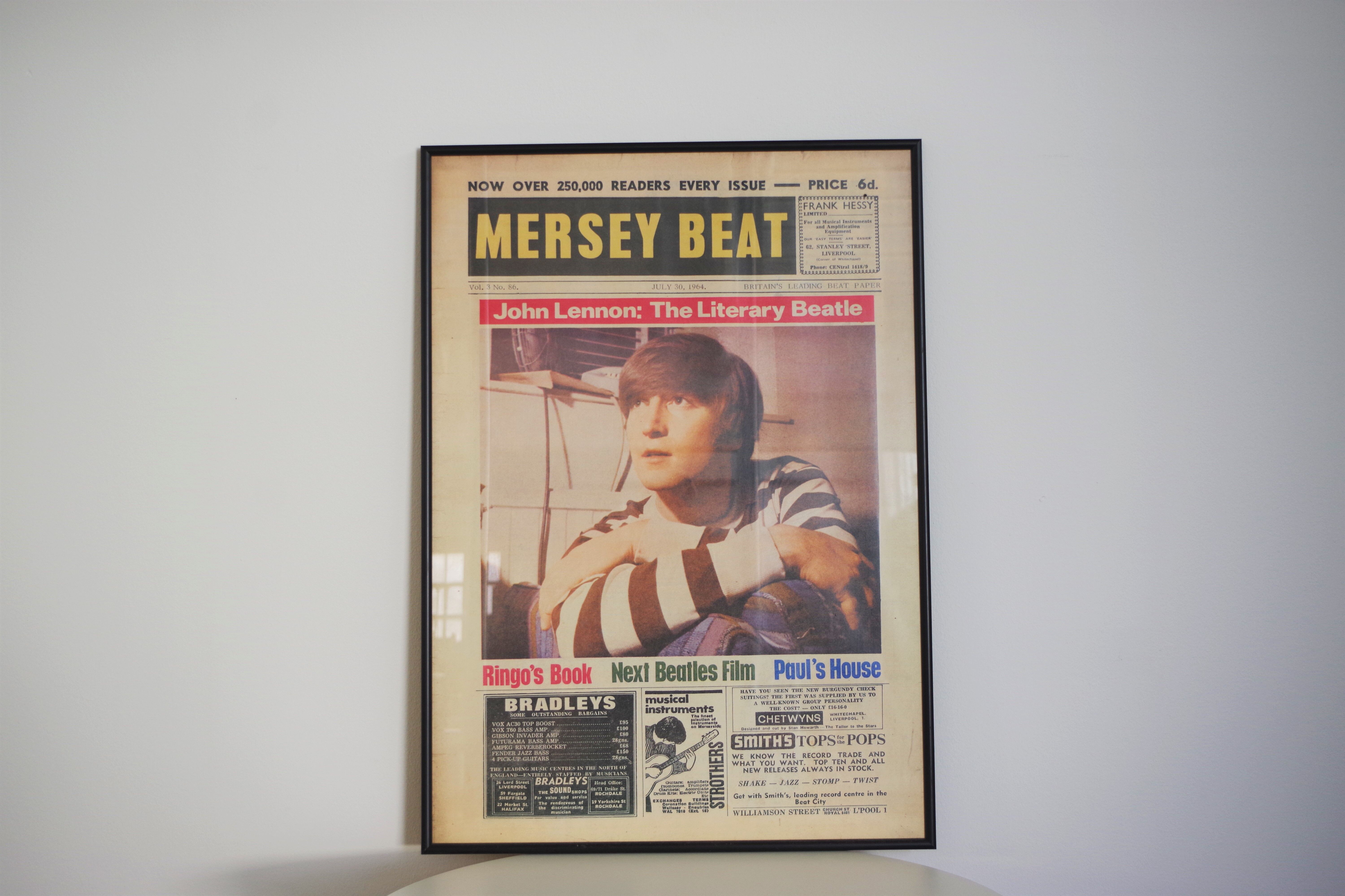 Vintage Beatles poster depicting John Lennon