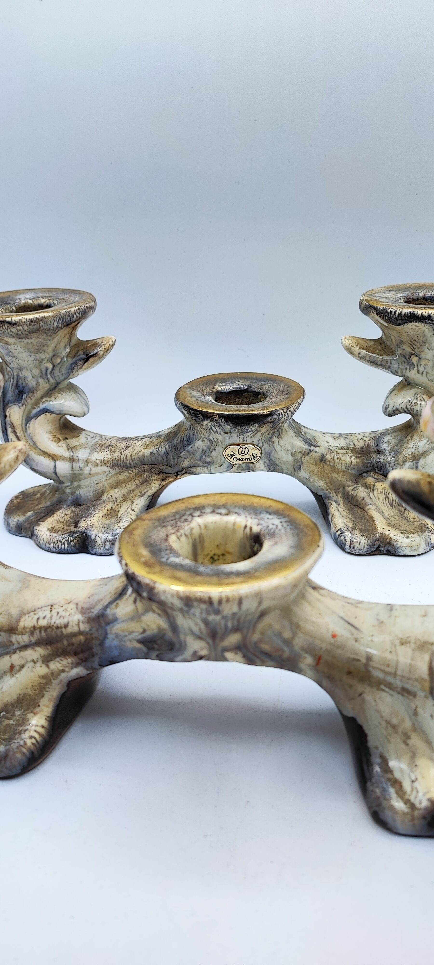 Pair of U Keramik candlesticks