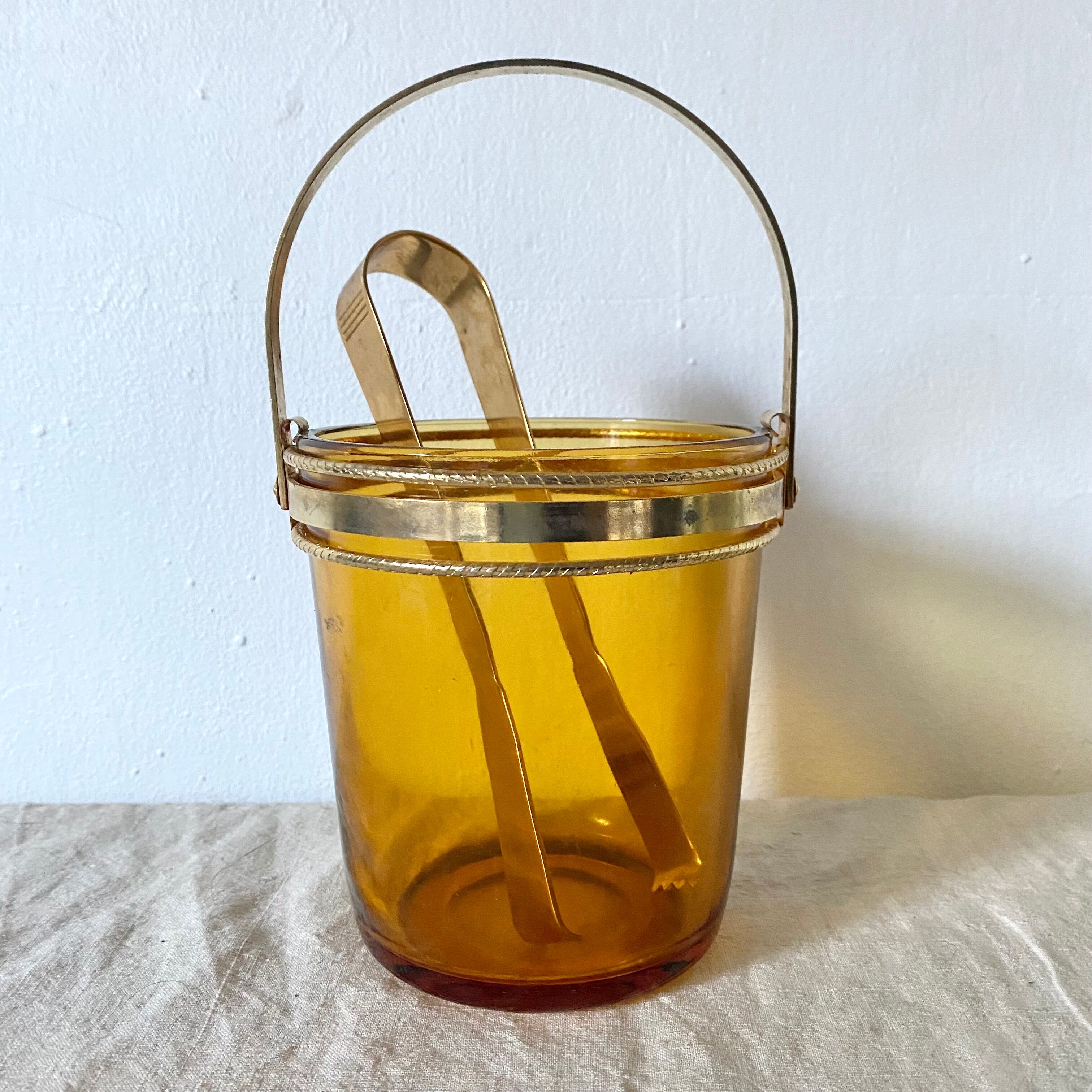 Amber vintage ice bucket