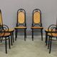 Chairs in curved beech and vienna straw, 1980s, set of 4