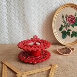 iron candle holder vintage red cellar rat