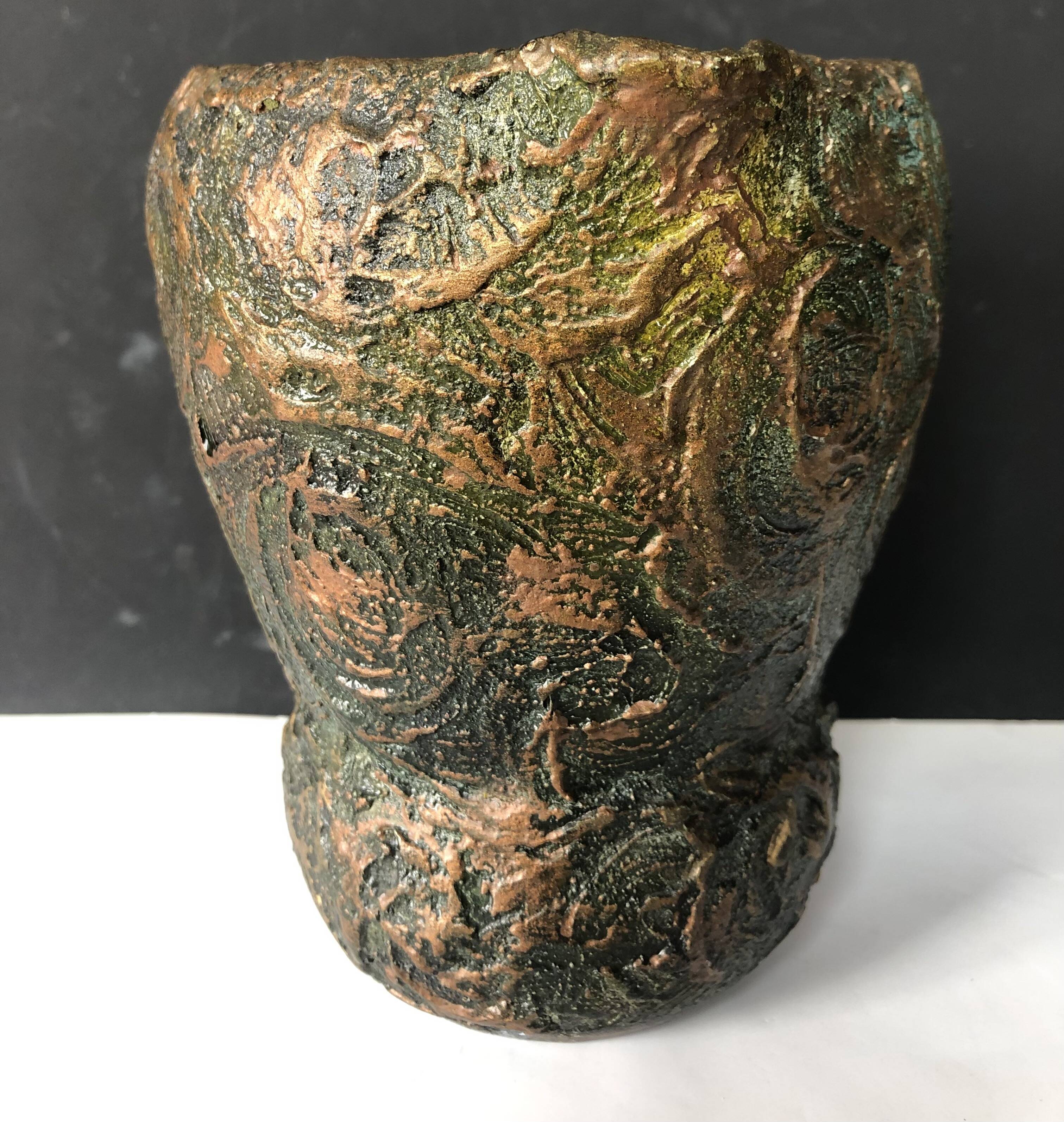 Starry Night pitcher vase with braided handle