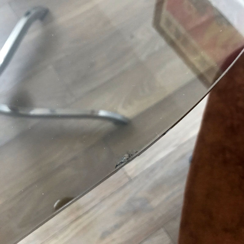 Table chrome et verre 70s