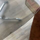 Table chrome et verre 70s