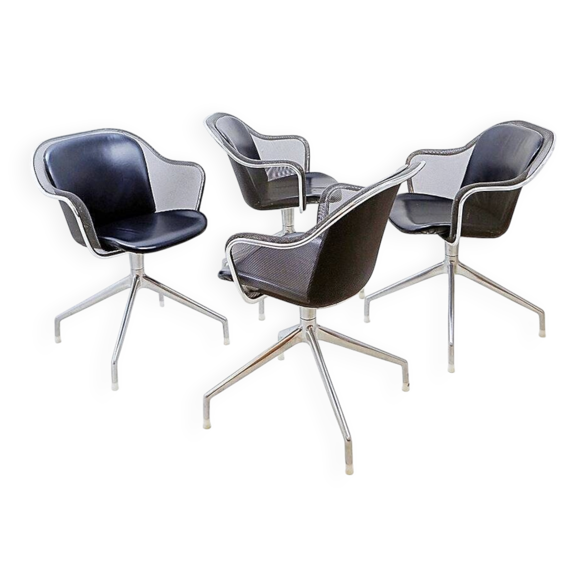 Set of 4 swivel armchairs "Iuta" by Antonio Citterio for B&B Italia