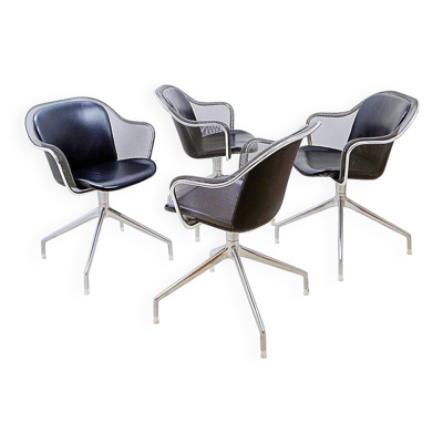 Ensemble de 4 fauteuils pivotants ''Iuta'' par Antonio Citterio pour B&B Italia