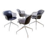 Set of 4 swivel armchairs "Iuta" by Antonio Citterio for B&B Italia