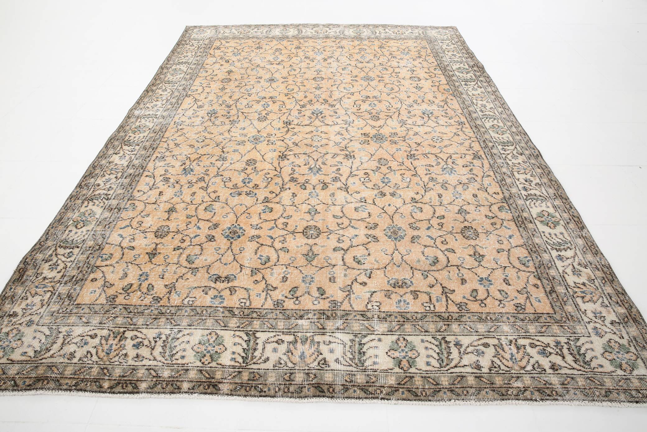 7x10 Floral Design Persian Rug, Living Room Rug, 216x304Cm