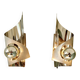 Pair of brushed aluminum wall lights, 1970s