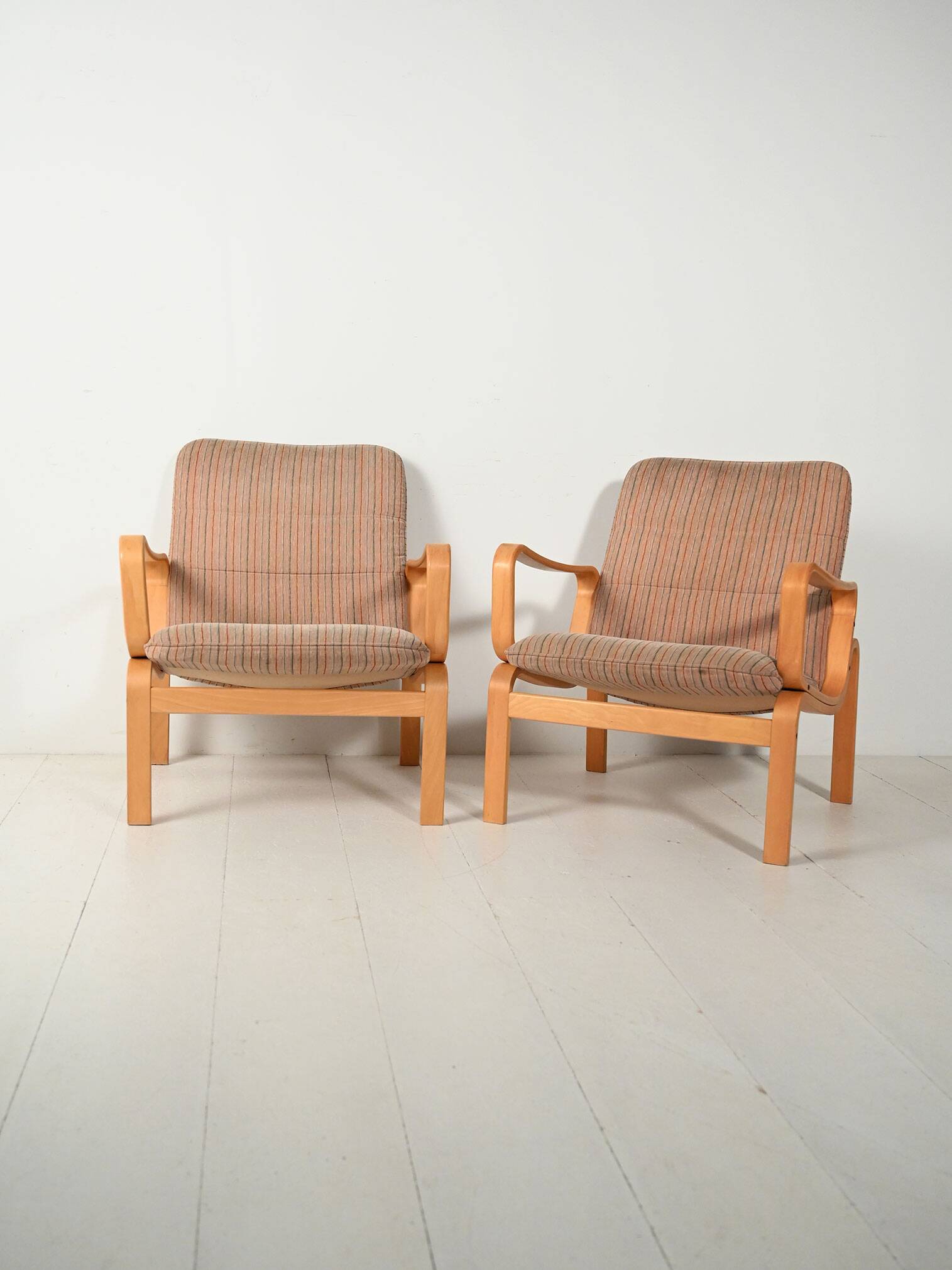 Pair of Swedish Ire Möbler bent beech armchairs, 1960s