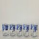 Set of 5 vintage glasses "Blue Fruit Pattern" 1970s - by Cervé Italy