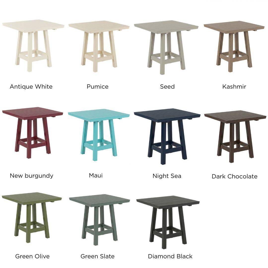 Table carrée artisanale contemporaine en bois massif de la collection Bacon