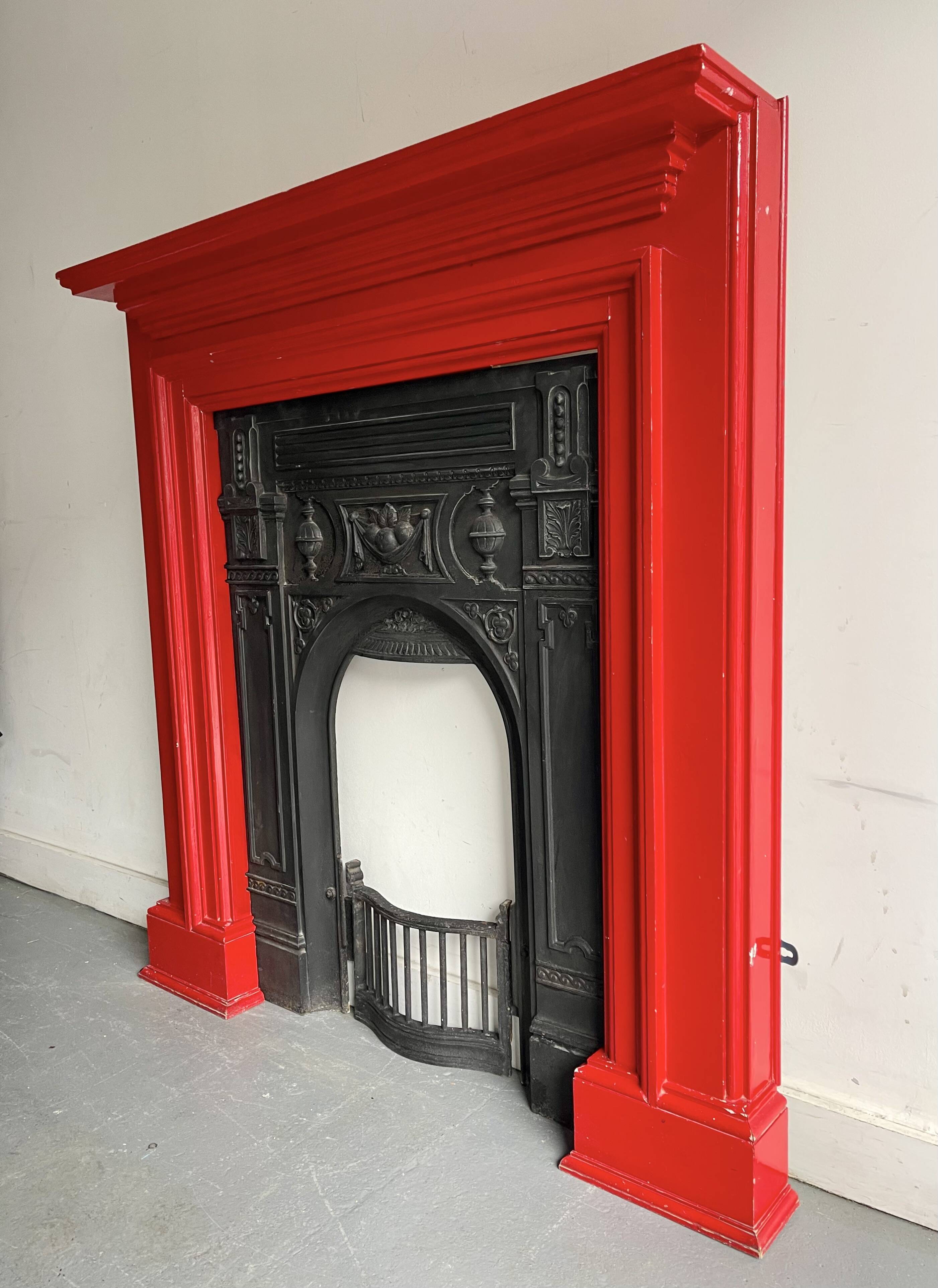 Cast Iron Fireplace with Wooden Surround