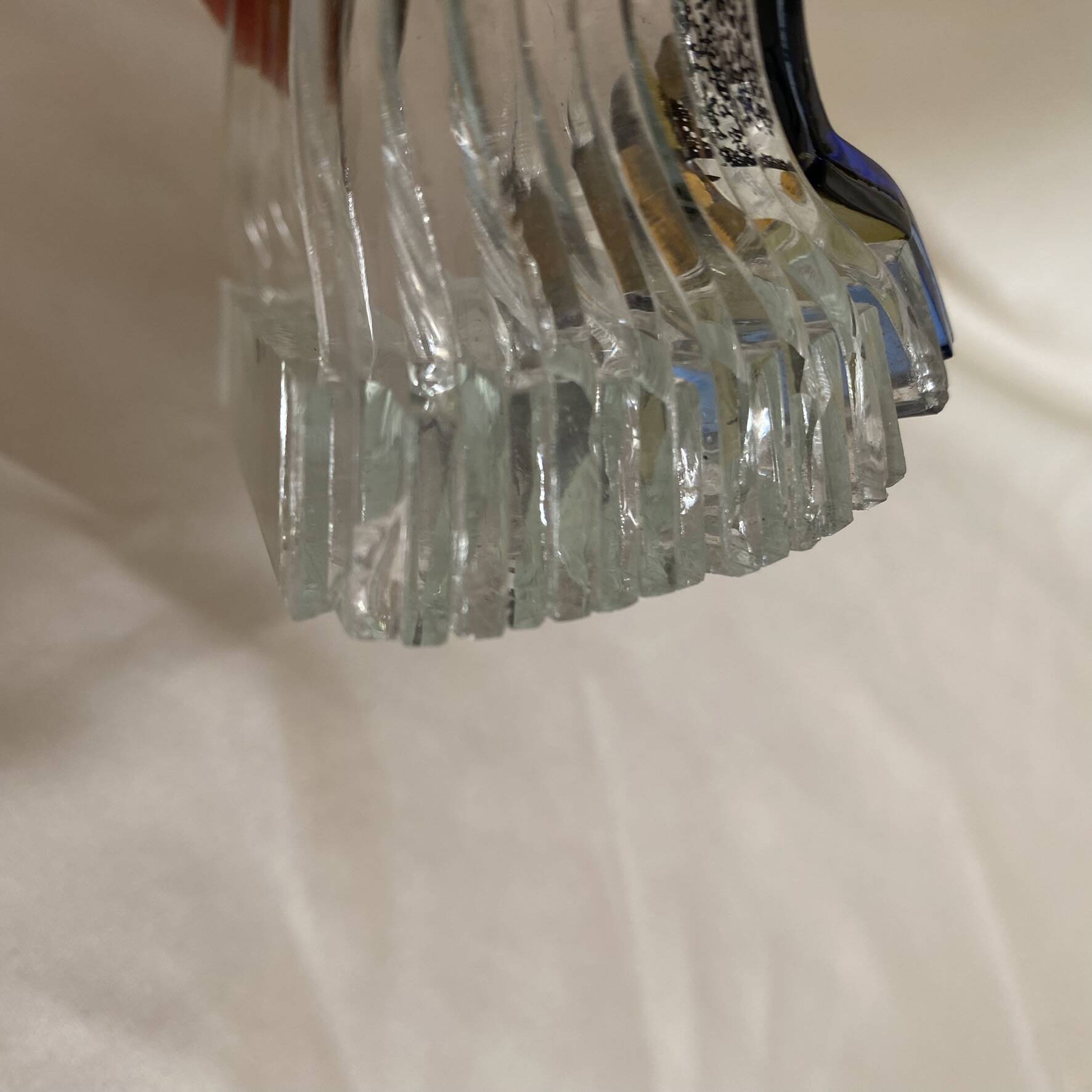 Checkerboard glass ashtray from the 1980s