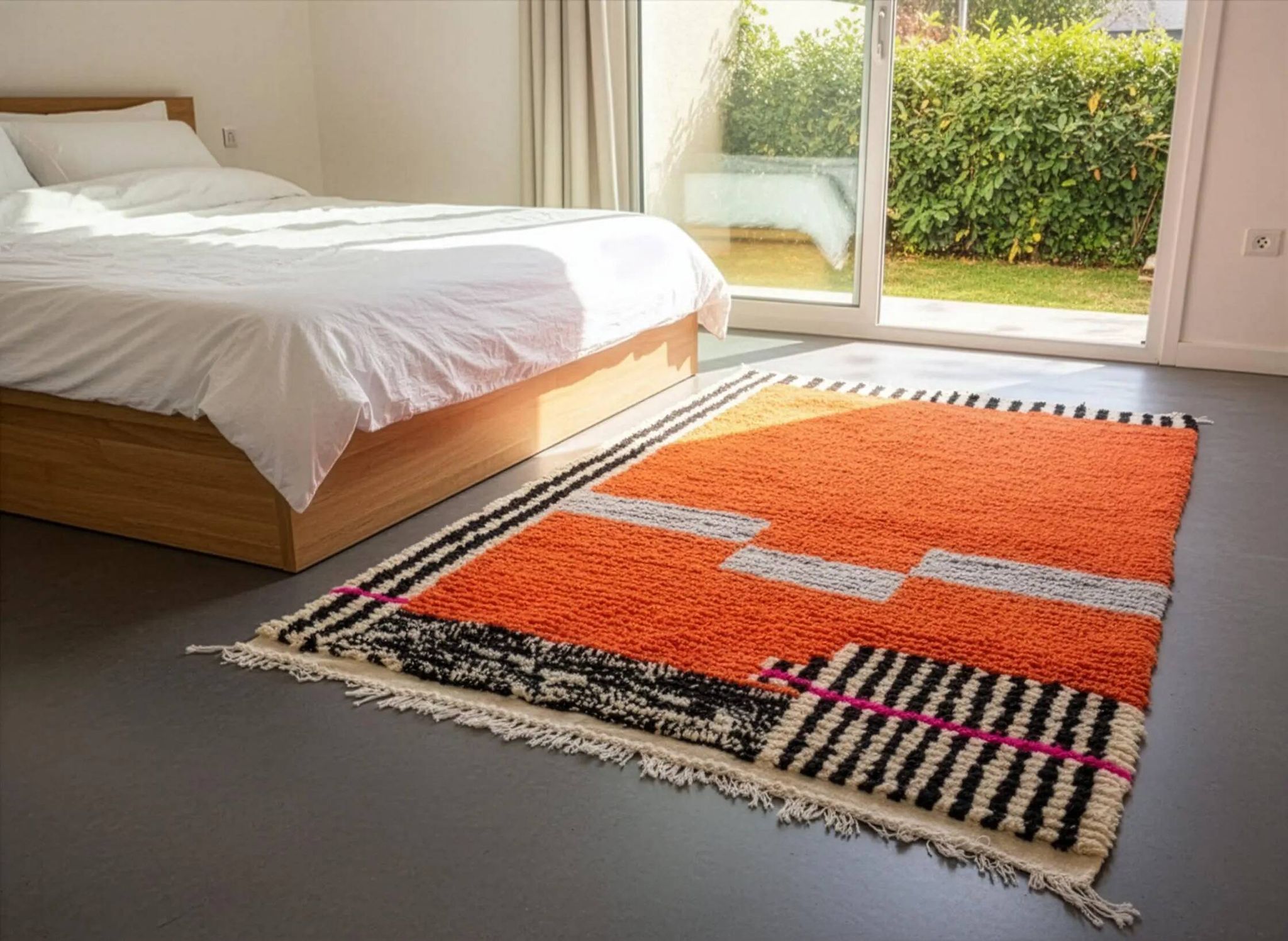 Traditional Moroccan handwoven rug 3x2 m