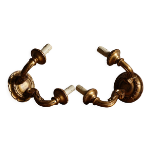 Paire d'appliques en - bois