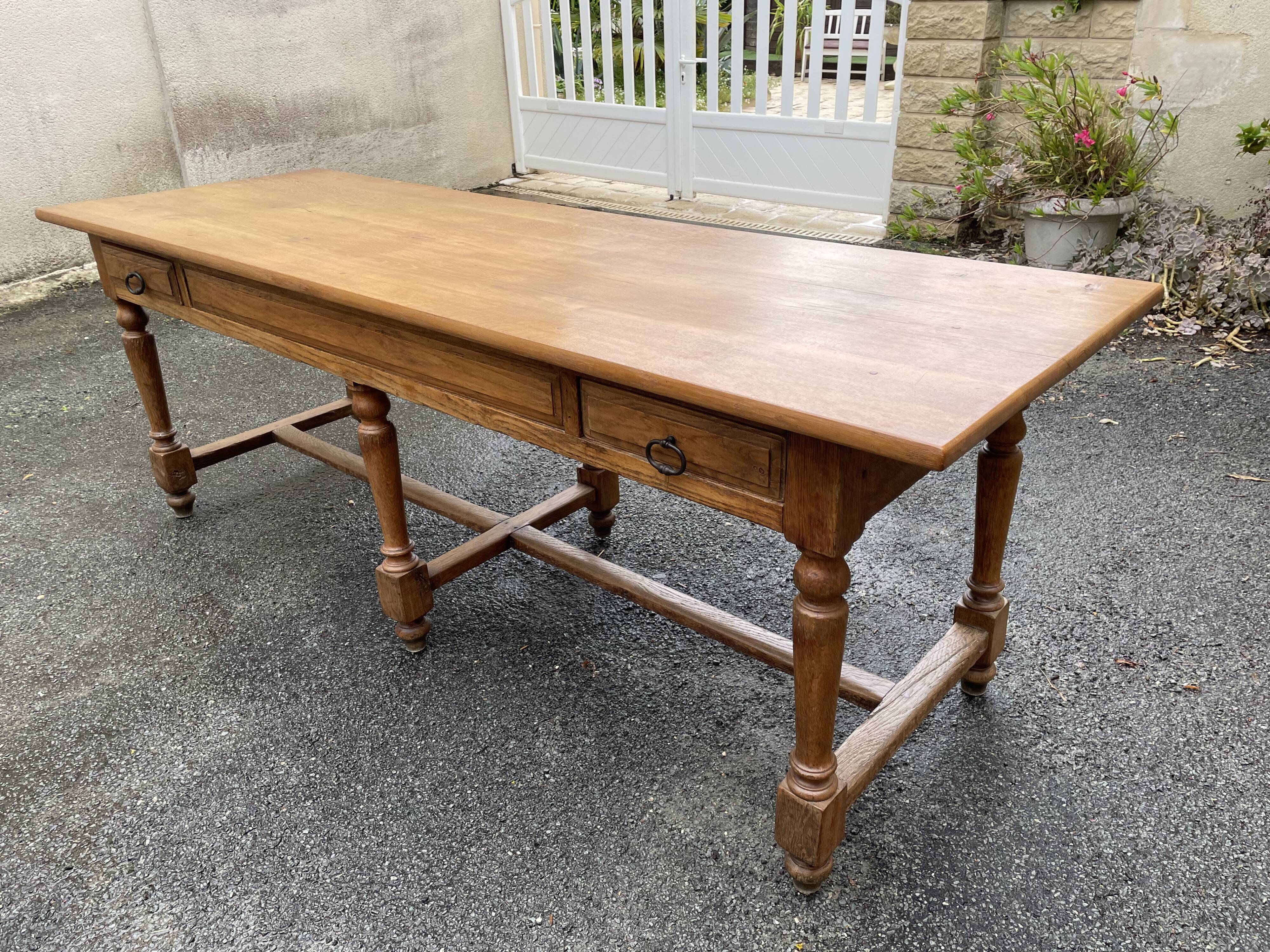 Oak drapery table