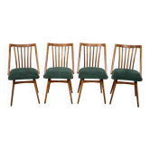Ensemble de quatre chaises en chêne par Antonín Šuman, années 1960, Tchécoslovaquie
