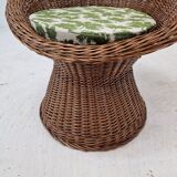 Pair of italian wicker lounge chairs, 1960's