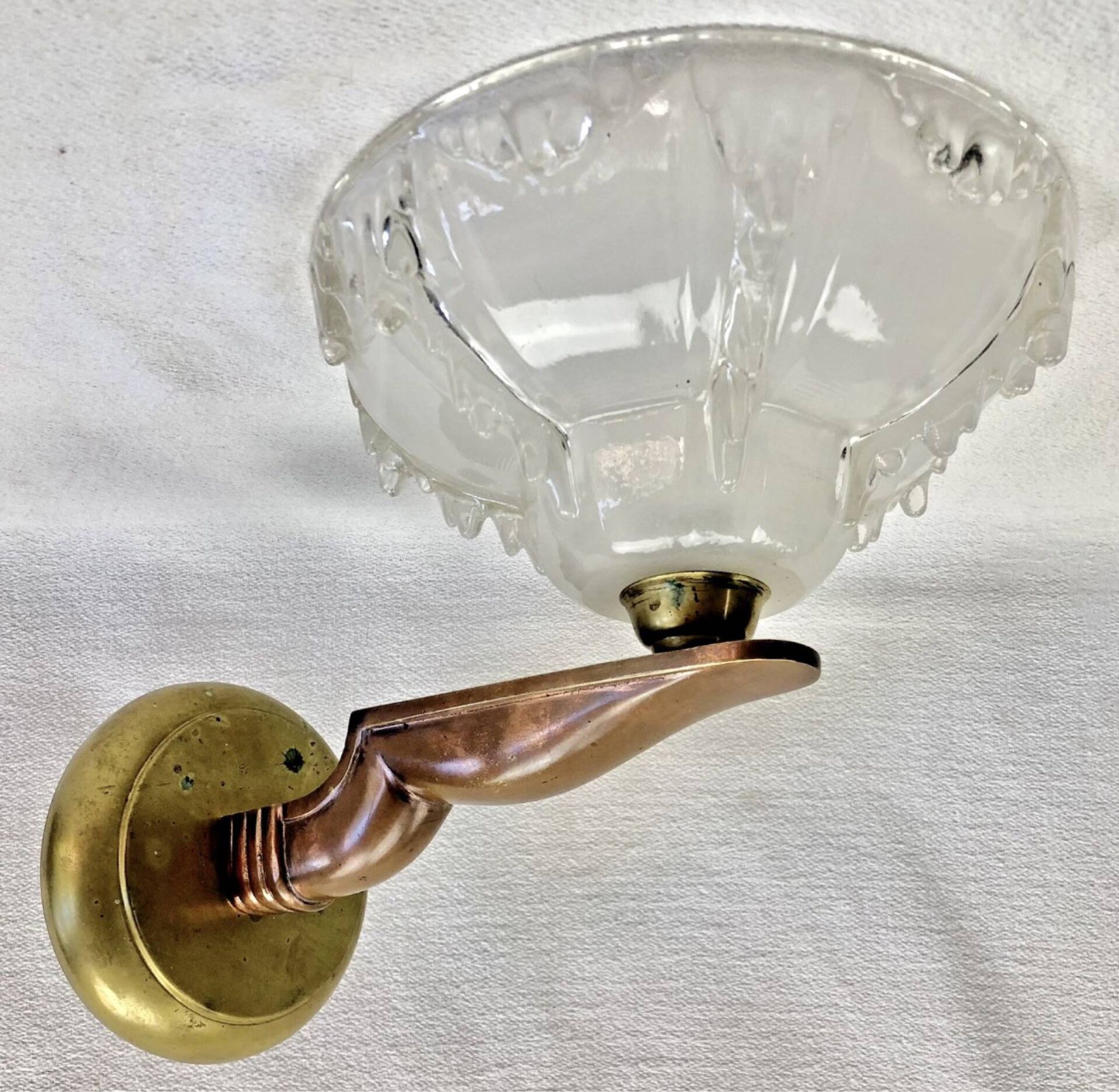 Vintage Streamline Ship bronze Art Deco wall light Ezan