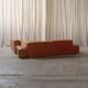 Paione modular sofa in brown leather, Claudio Salocchi, 1960s