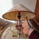 “Vintage” glass bedside lamp and its lampshade