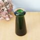 Green glass vase, bubbled blown glass, vintage