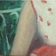 Old oil painting Portrait of a young impressionist girl from the 20th century