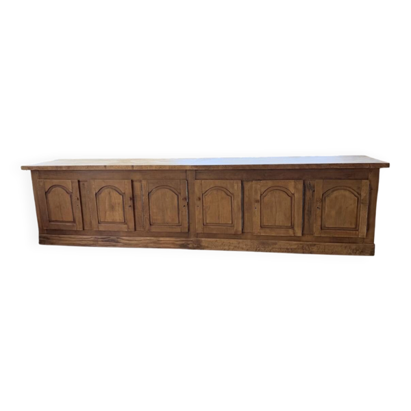 Comptoir rustique enfilade XXL 4m chêne massif 1950