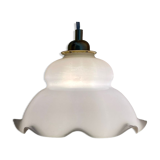 Vintage lampshade pendant light in white opaline