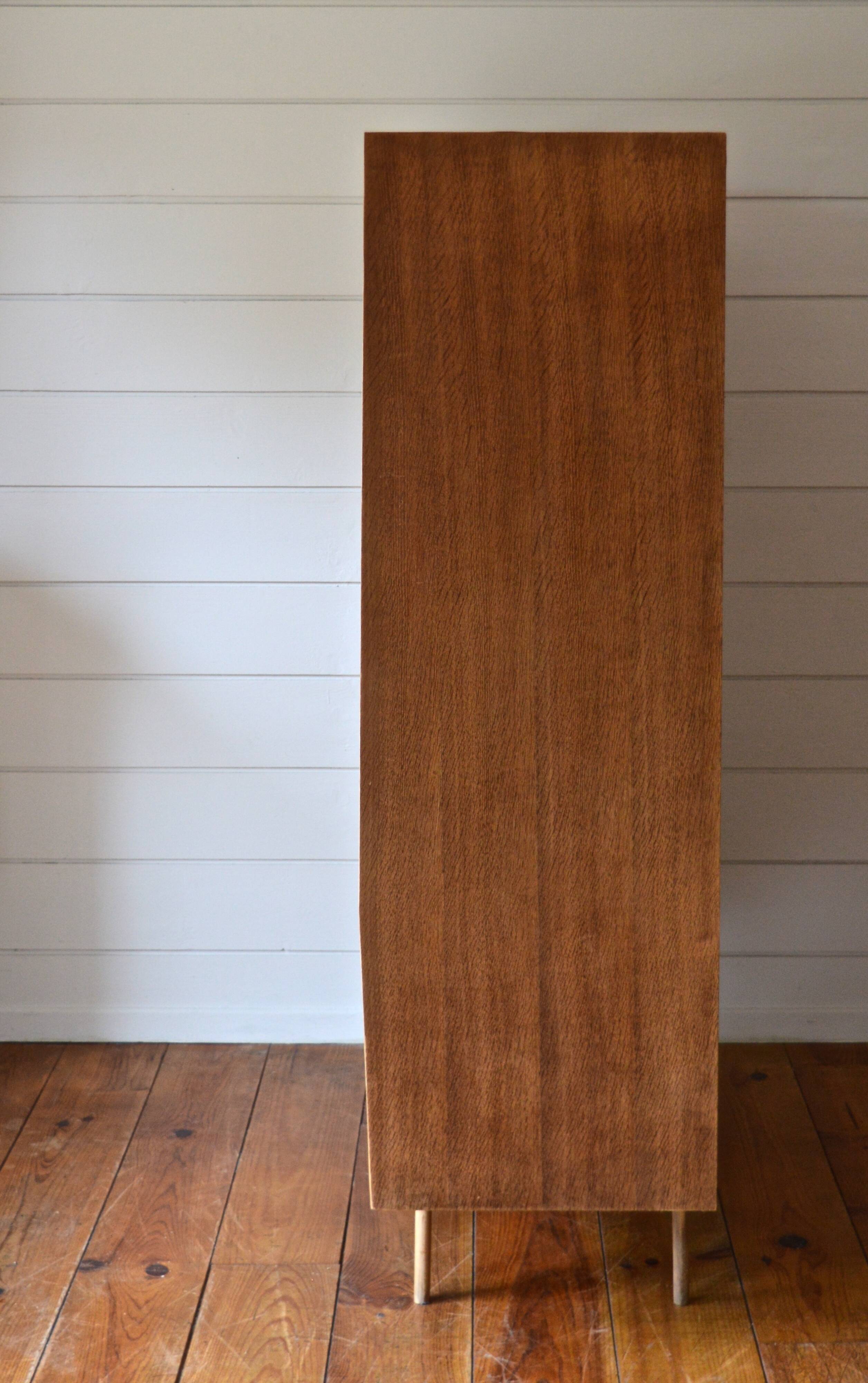 Wood and rattan wardrobe