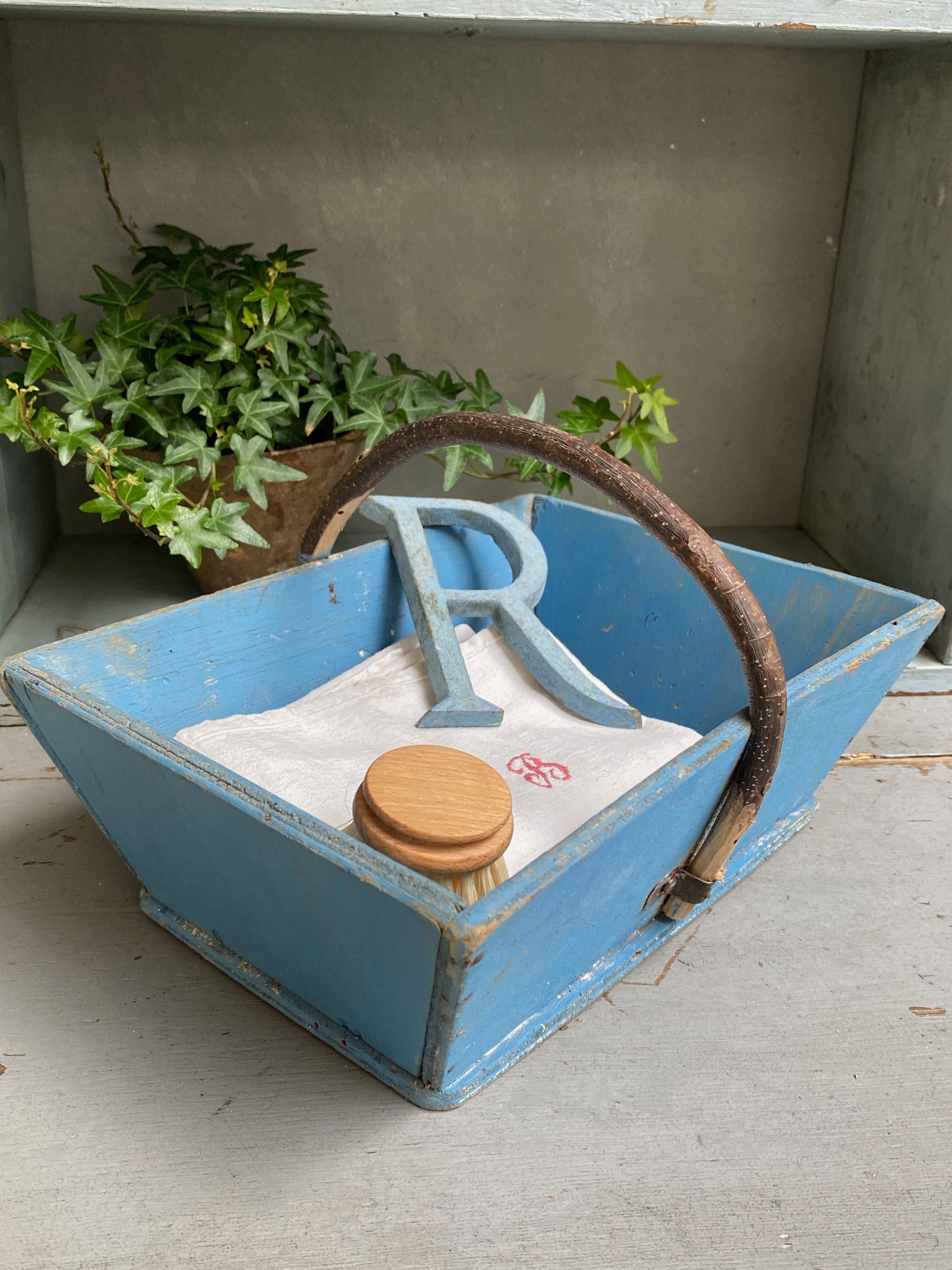 Wooden basket wabi sabi