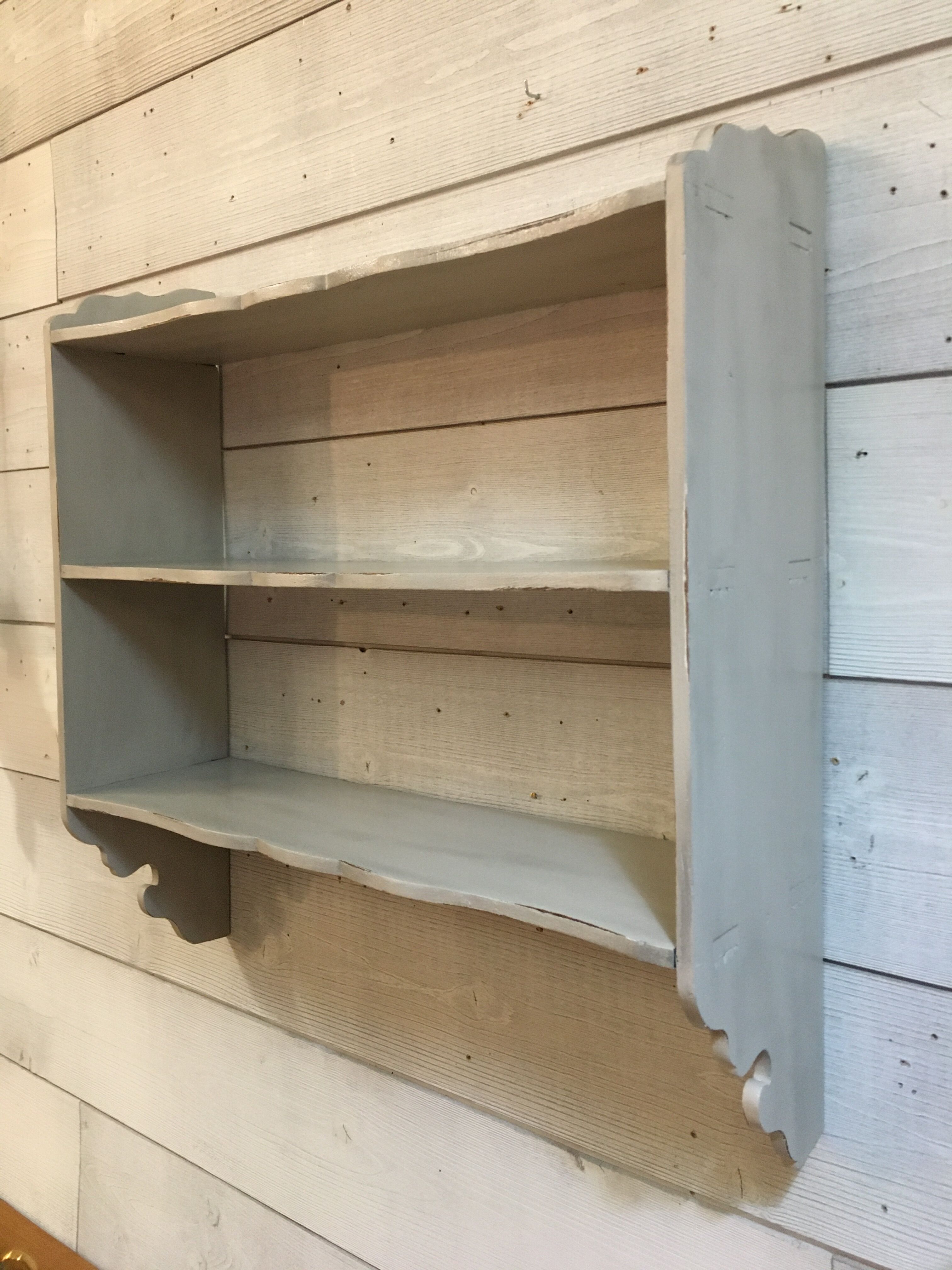 Patinated wooden shelf