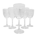 Set 6 verres à pied ciselés
