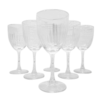 Set 6 verres à pied ciselés