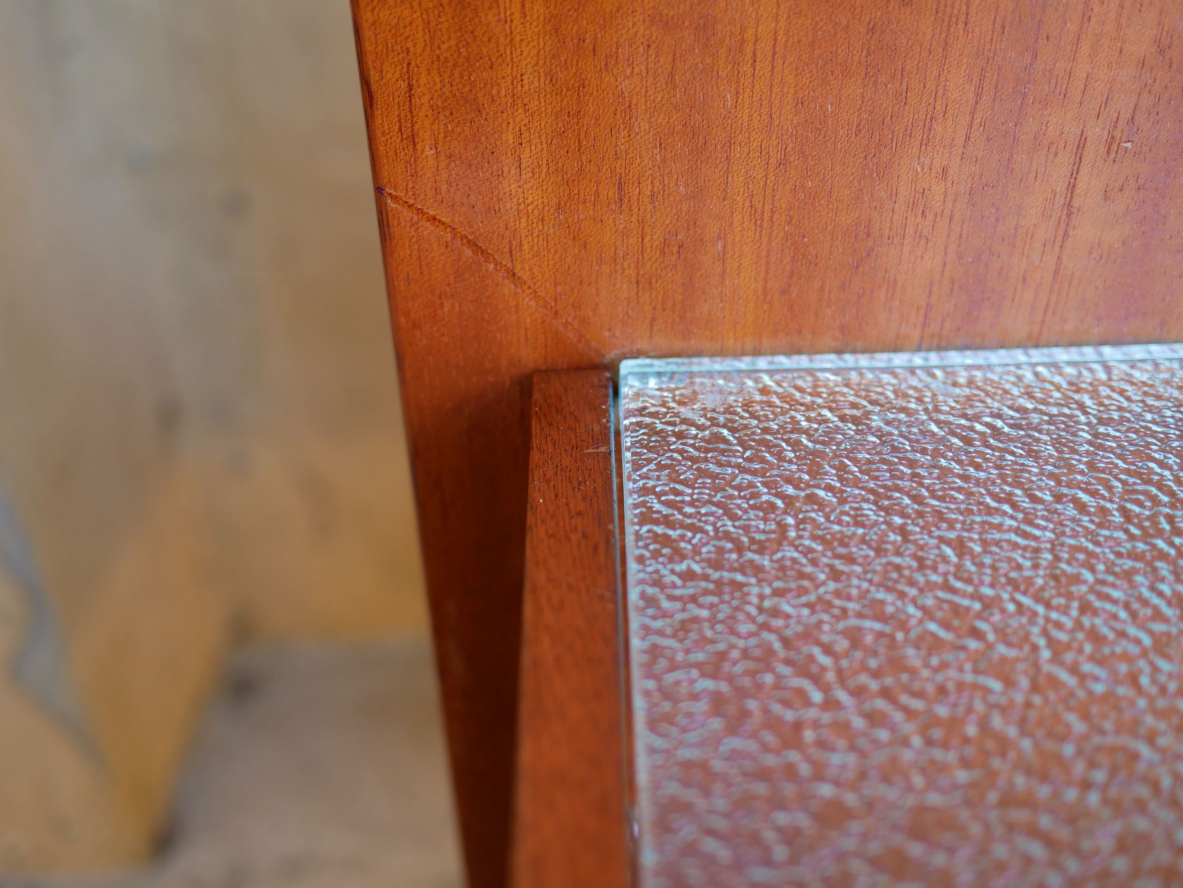 With suspended nightstands vintage teak bed