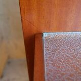 With suspended nightstands vintage teak bed