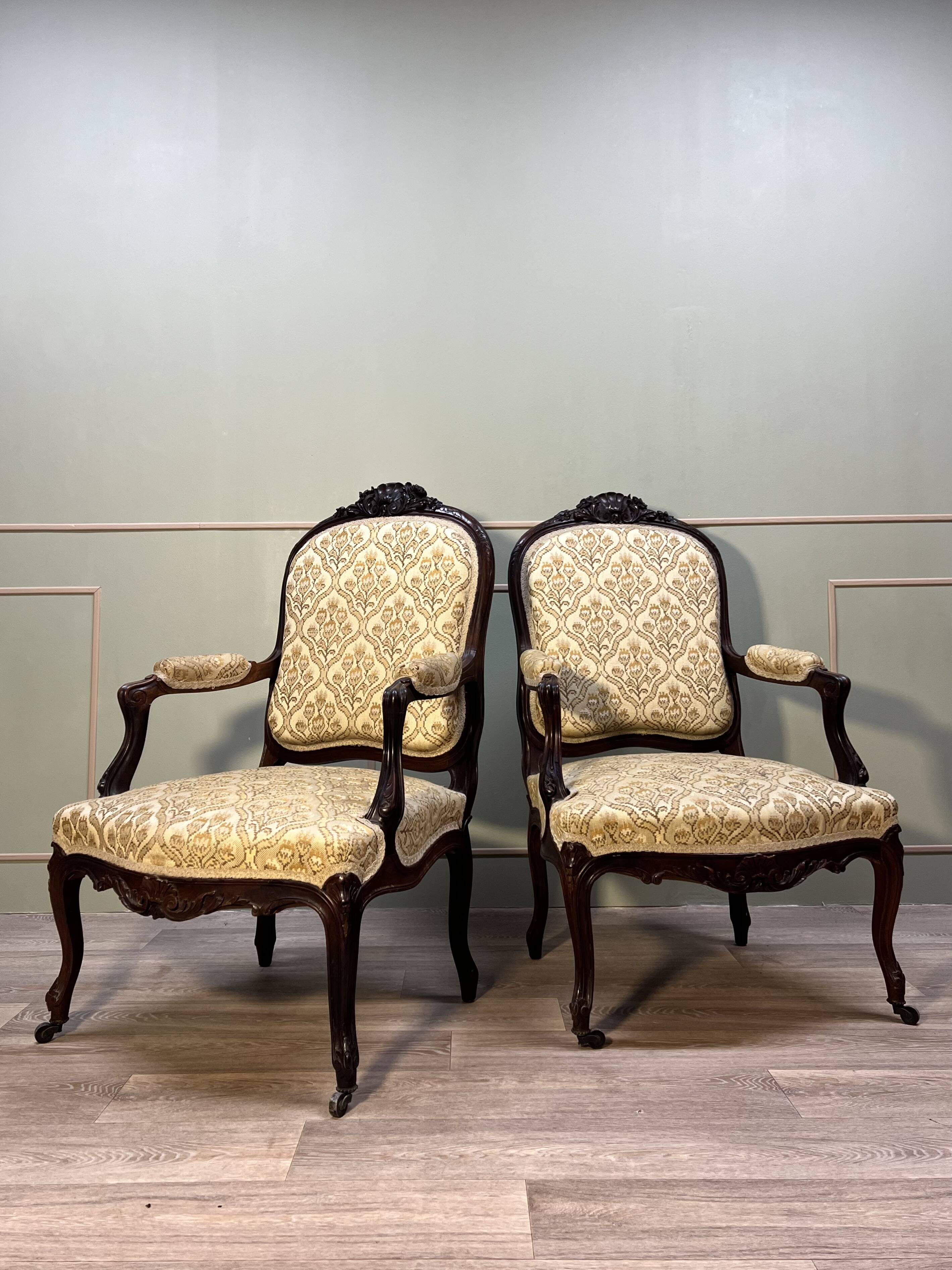 Pair Of Regency Style Flat Back Armchairs 19th Century