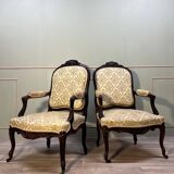 Pair Of Regency Style Flat Back Armchairs 19th Century