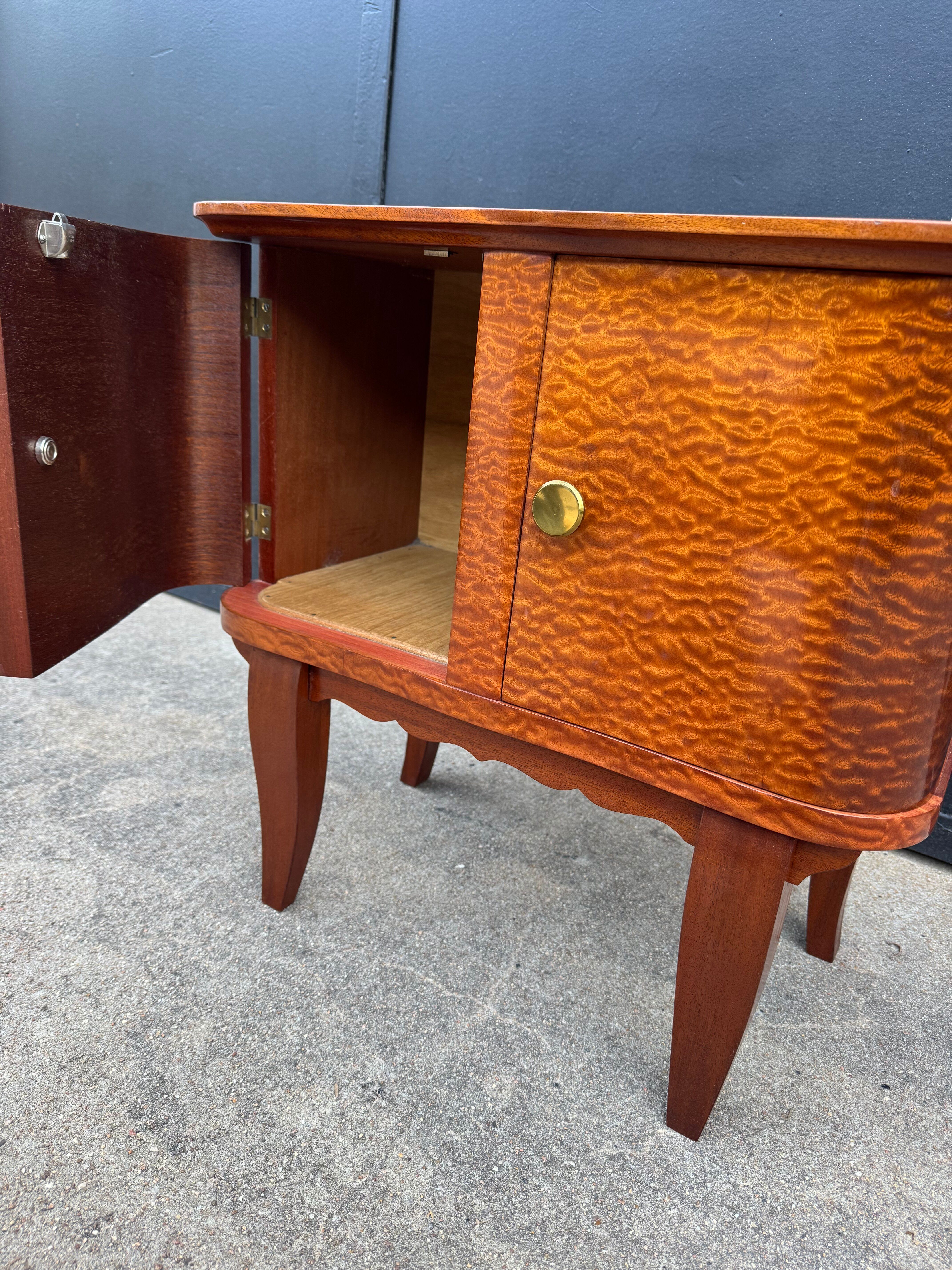 Mahogany veneered bedside table from the 1950s.