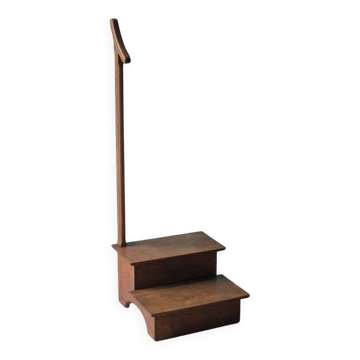 Wooden step stool for vintage library, stepladder, furniture for library, decor