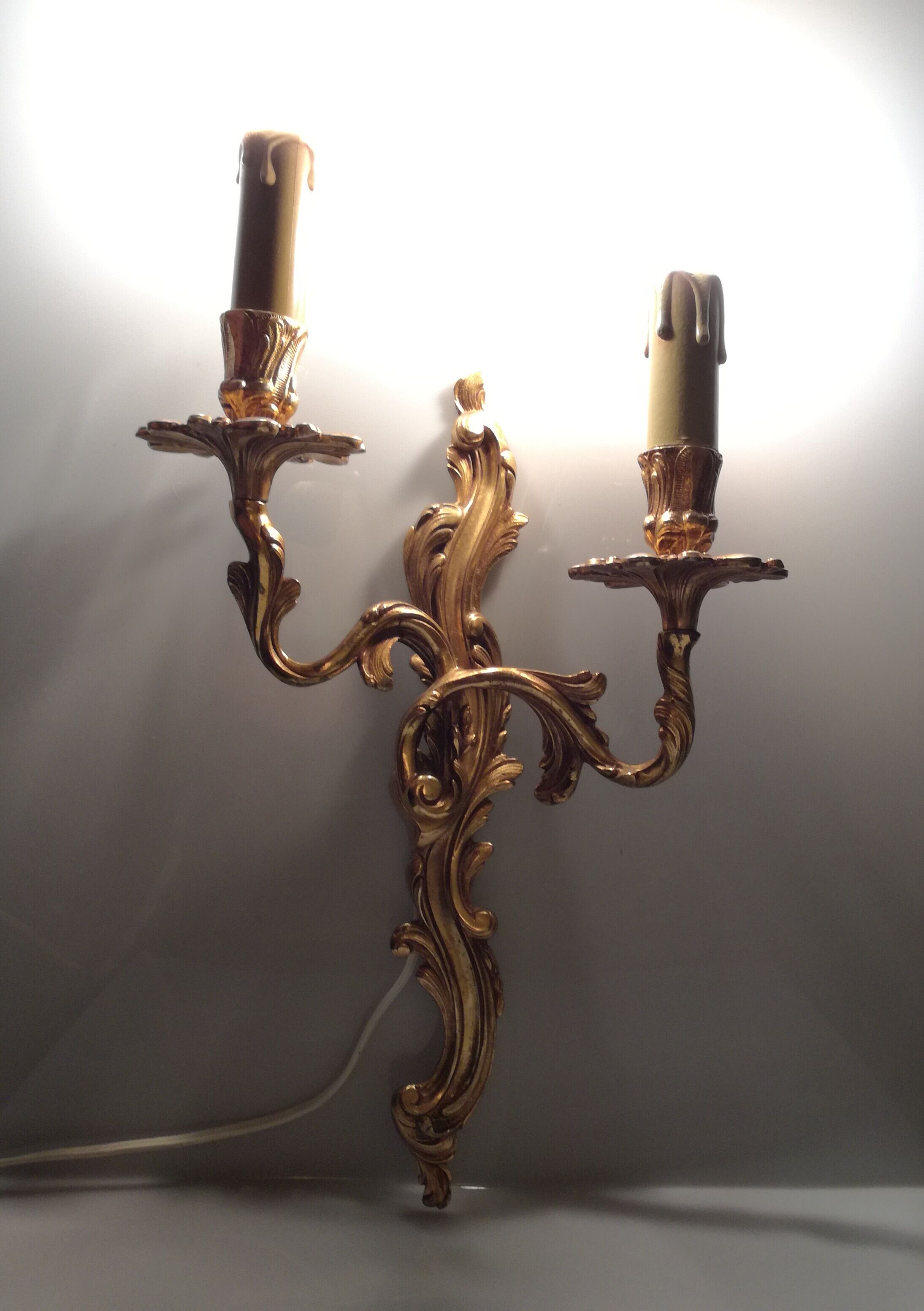 Pair of bronze sconces