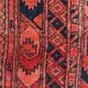 Ancient carpet turkmen ersari afghan 137x203 cm