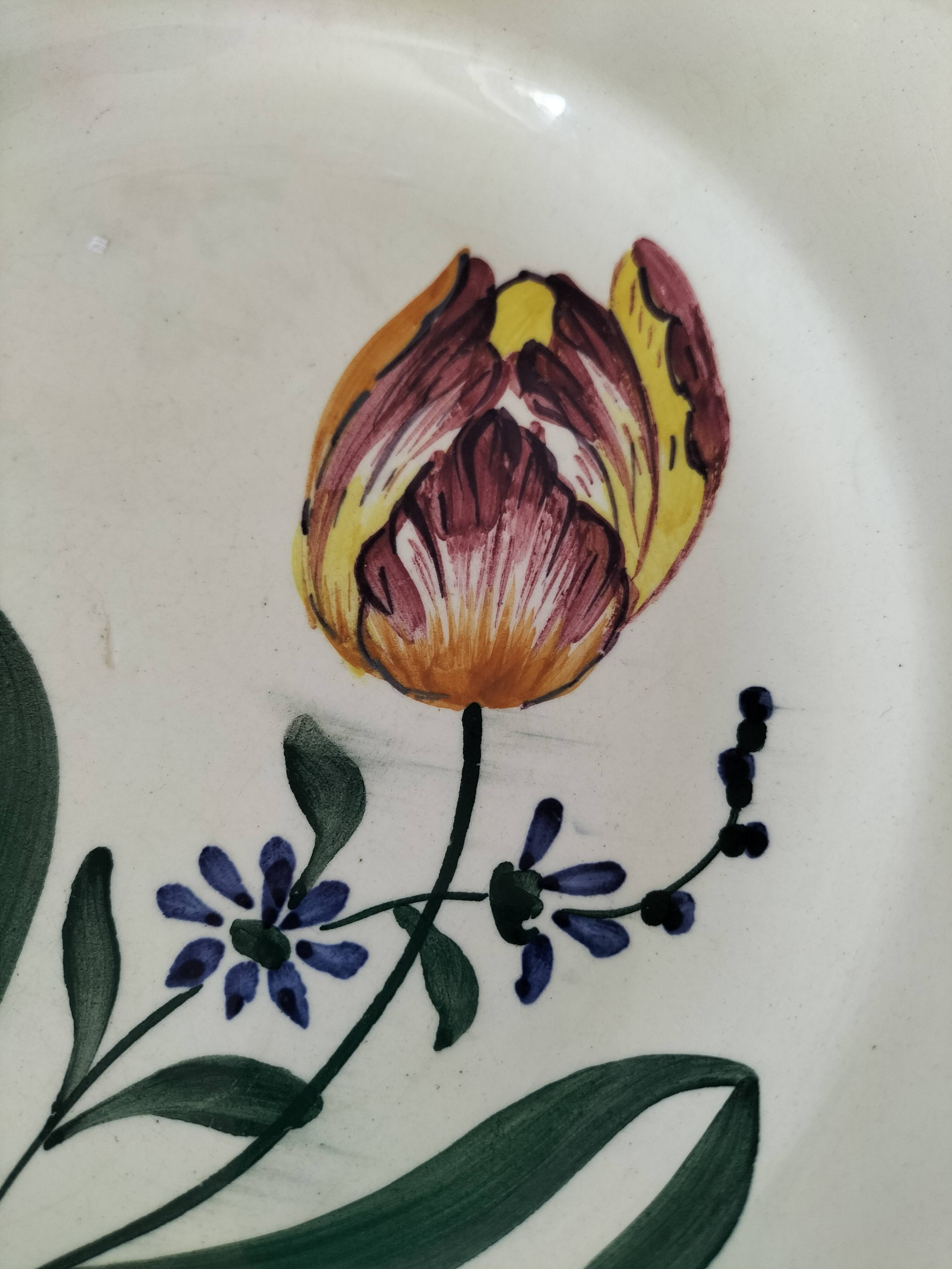 Antique Longchamp plates – “Tulips” model – 1950s-1960s
