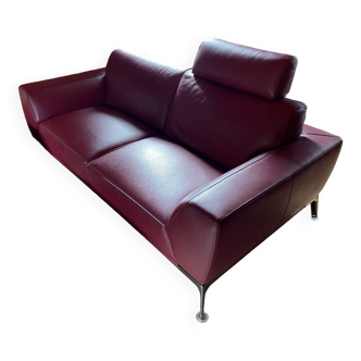 Straight leather sofa