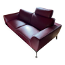 Straight leather sofa