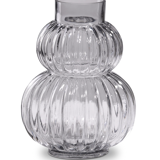 Smoked grey round glass vase 25cm