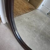 Miroir ovale bois massif 1950