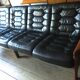Danish 4-seater sofa with leather upholstery 244 cm, 1960s